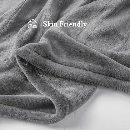 Electric Heated Blanket 72"x84" Full Size - 4 Heat Levels, 10H Auto Shut Off, Ultra-Soft Flannel Fleece Heated Blanket with Overheat Protection, Fast Heating, Machine Washable - Light Grey
