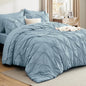 Bedsure California King Comforter Set - Bed in a Bag Cal King Bedding Set 7 PCS, GentleSoft™ Pintuck Bed Set Gift for Family, Pinch Pleat Light Blue Comforter with Sheets, Pillowcases & Shams