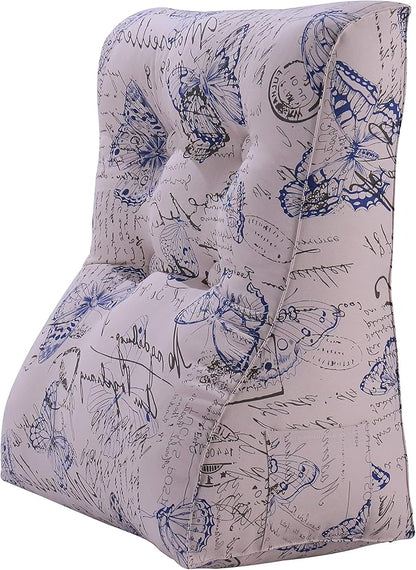 WOWMAX Curve Reading Pillow for Adult, Heighten Back Pillow for Sitting in Bed, Back Support Pillow for Couch, Chair Pillow for Back Support, 24 x 10 x 24 inch, 100% Cotton Removable Cover