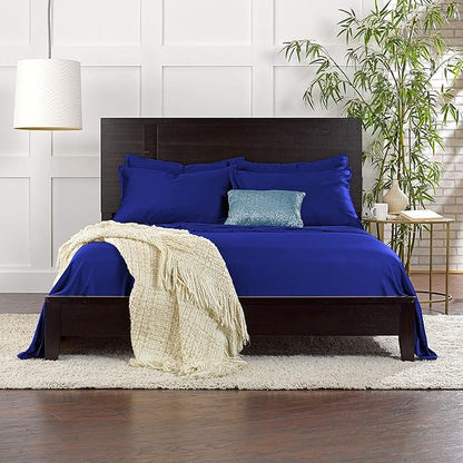 Pure Bamboo Queen Sheets, Genuine 100% Organic Viscose Derived from Bamboo Bed Sheet Set, Luxuriously Soft & Cooling, Double Stitching, 2 Year Quality Promise (Queen, Cobalt Blue)