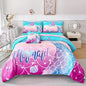 RYNGHIPY Kids Girls Comforter Set 6Pcs, Mermaid Bed in a Bag Full Size, Fish Tail Print Teens Girls Bedding Set, Rainbow Bedding Collections
