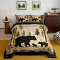 Feelyou Bear Bedding Set for Kids Toddler Full Size Black Bears Comforter Set Boys Girls Cabin Rustic Farmhouse Bedding Set Wildlife Duvet Set 3Pcs