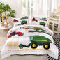 CVHOUSE Bedding Set for Boys, Tractor Comforter Twin, Cartoon Truck Quilt Set with 1 Comforter and 2 Pillow Cases- 3 Piece