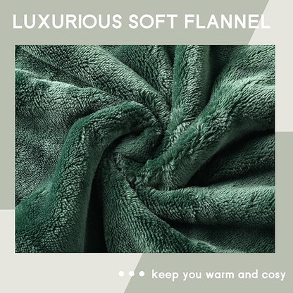 Heated Blanket Electric Blanket Full Size 72''x84'', Soft Flannel Heating Blanket with 10 Hour Auto Off - 5 Heat Settings - Machine Washable - Grass Green