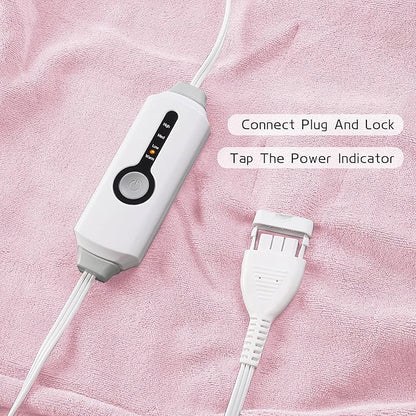Electric Heated Blanket 72"x84" Full Size, Soft Coral Fleece with 4 Heating Levels and 10 Hours Auto-Off, Machine Washable, Cozy Plush Fabric for Home, Pale Pink