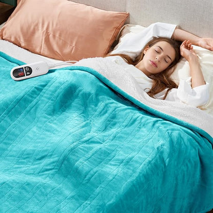 Electric Blanket Heated Throw, Ultra-Soft 60" x 50" Heating Blankets, Fast, Even & Efficient Heating, 1-12 Hours Auto-Off and 6 Heatin Settings, UL Listed for Safety, Warm Gift for Grandma