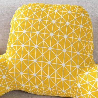 Bohemian Printed Reading Pillow with Support Arms Soft Bed Rest Pillows Back Support Cushion for Kids Reading Watching TV Sitting Up in Bed (20"×15"×8",Yellow)