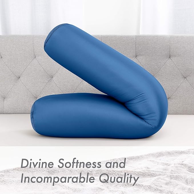Case Only - Body Pillow Cover Stylish Silky Super Soft - 85% Spandex/ 15% Nylon Blend, Beauty - Breathable Pillowcase - Gentle on Hair Size 48 X 8, Peacock Blue