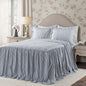 Lush Decor Ticking Stripe Bedspread King Size 3 Piece Set Navy - Ruffle Bedding Set King Bedspreads - Striped Bedding - Farmhouse & Coquette Decor