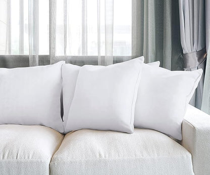 Utopia Bedding Throw Pillows (Set of 4, White), 20 x 20 Inches Pillows for Sofa, Bed and Couch Decorative Stuffer Pillow
