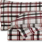 Bare Home Cotton Flannel Sheet Set Prints, 100% Cotton, Velvety Soft Heavyweight - Double Brushed for Softness & Comfort - Deep Pocket - Bed Sheets (Split King, Nordic Plaid - Black)