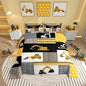 Feelyou Excavator Comforter Construction Vehicles Comforter Set Equipment Trucks Bedding Set for Children Kids Boys Girls Cartoon Car Duvet Set Geometric Lattice Room Decor Quilt Set Twin Size