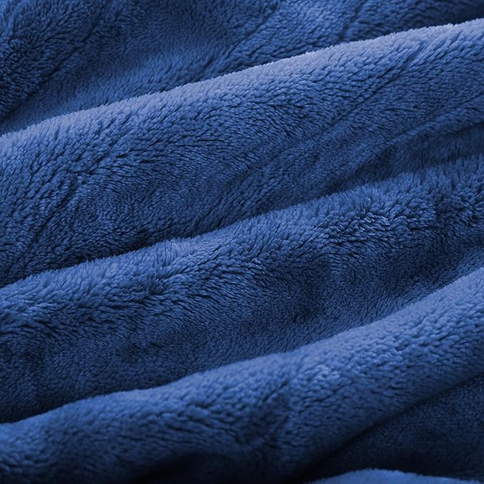 Electric Heated Blanket Queen Size 84"x90", Dual Controllers, Cozy Large Oversized, 5 Heating Levels & 10 Hours Auto Off, Cozy for Bed, Sofa, & Office, Machine Washable, Denim Blue