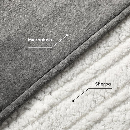 Electric Heated Blanket Full Size - 72"x84", Soft Flannel Heating Blanket, 10 Heating Levels, 1-12 H Auto Shut Off, Breathable Warm and Washable for Bed, Light Grey