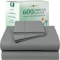 California Design Den California King Sheet Set - 100% Cotton, 600 Thread Count Deep Pocket Cal King Sheet Set, Luxury Hotel-Quality Sheets with Soft Sateen Weave - Mist Grey