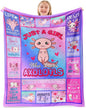 Just A Girl Who Loves Axolotls Blanket for Girls Kids, Cute Axolotls Gifts for Girls, Axolotls Themed Gifts, Axolotls Lover Gifts, Axolotls Gifts for Birthday Christmas, Axolotls Blanket 60" X 50"