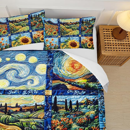 Yellow Sunflower Full Size Comforter Set，Bedding Full Size Quilts Sunflower，Rustic Farmhouse Bedroom Set Bedding Set，with 1 Comforter with 2 Pillow Case