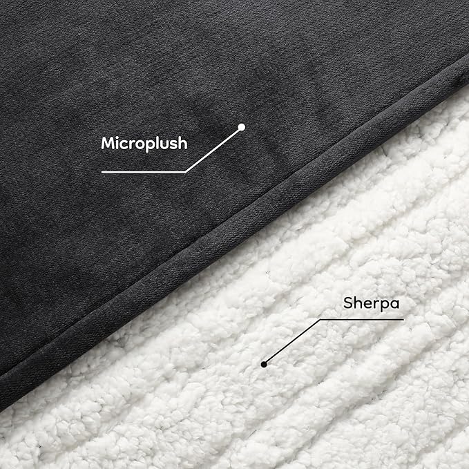 Electric Heated Blanket King Size - 90"x100", Soft Flannel Heating Blanket, 10 Heating Levels, 1-12 H Auto Shut Off, Breathable Warm and Washable for Bed, Dark Grey