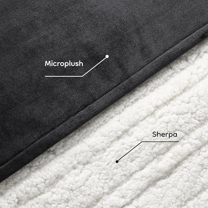 Electric Heated Blanket King Size - 90"x100", Soft Flannel Heating Blanket, 10 Heating Levels, 1-12 H Auto Shut Off, Breathable Warm and Washable for Bed, Dark Grey