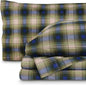 Bare Home Cotton Flannel Sheet Set Prints, 100% Cotton, Velvety Soft Heavyweight - Double Brushed for Softness & Comfort - Deep Pocket - Bed Sheets (Split King, Voyageur Plaid - Green)