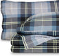Bare Home Cotton Flannel Sheet Set Prints, 100% Cotton, Velvety Soft Heavyweight - Double Brushed Flannel - Deep Pocket - Bed Sheets (Full, Symphony Plaid - Blue)