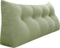 10 lbs Thickened Headboard Pillow Wedge Pillow Headboard Reading Pillow Bed for Comfortable Backrest Reading Triangular Pillow with Side Pocket Backrest Pillows for Sitting in Bed Green Full