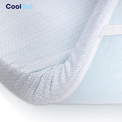 COOL GEL Memory Foam Mattress Topper, Cool Gel Infused Memory Foam, Plush and Supportive, CertiPUR Certified (2-inch + Cool Gel Cover, Full)