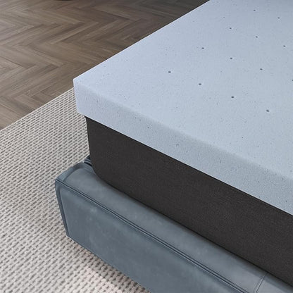 COOL GEL Memory Foam Mattress Topper, Cool Gel Infused Memory Foam, Plush and Supportive, CertiPUR Certified (2-inch, Queen (U.S. Standard))