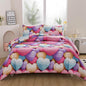 CARESSMA Heart Print Comforter Set King Size, Stereoscopic 5D Lovely Teens Romantic Comforter Set for Girls and Boys, Colorful Cute Heart Pattern Bedding Comforter Set for All Seasons with Pillowshams