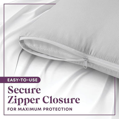 CirclesHome Pillow Protectors 2 Pack King Zippered - 100% Cotton Breathable Pillowcases - Protects Pillows from Dirt, Dust and Debris (King - Set of 2 - 20x36)
