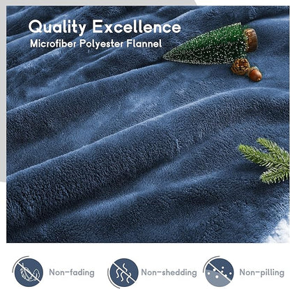 Heated Blanket Electric Blanket Full Size 72''x84'', Soft Flannel Heating Blanket with 10 Hour Auto Off - 5 Heat Settings - Machine Washable - Navy Blue