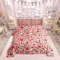 Lovely Otter Comforter Set Twin Size 2 Pcs Cartoon Pink Strawberry Flowers Decor Comforter for Kids Boys Girls Cute Wild Animals Rustic Style Bedding Set with 1 Pillowcase+1 Comforter