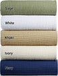 Tex Trend Waffle Blanket – 100% Cotton Blankets Queen Size – Breathable and Soft for Christmas – Suitable for Bed Layering, Sofa & Couch - Khaki (90”x90”)