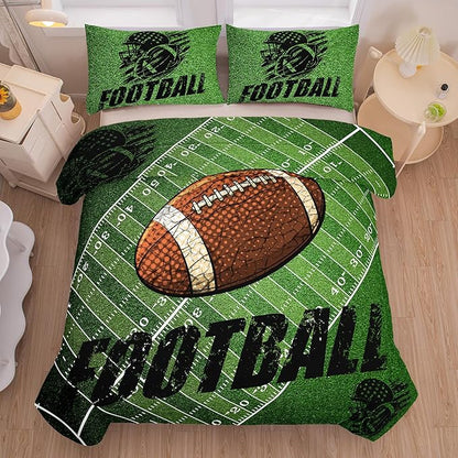 Peopleareok Football Comforter Set Full (79x90 Inch), Sports Theme Comforter, Boys Sport Bedding, 3 Pieces Soft Microfiber Football Bedding Set for Boys with 2 Pillowcases