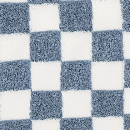 Electric Heated Blanket Full Size 72"×84" with 6 Heating Levels & 1-10Hs Auto Off, Checkered Plaid Heating Blanket Double Sided Sherpa, Fast Heating, Machine Washable for Christmas Gift Light Blue