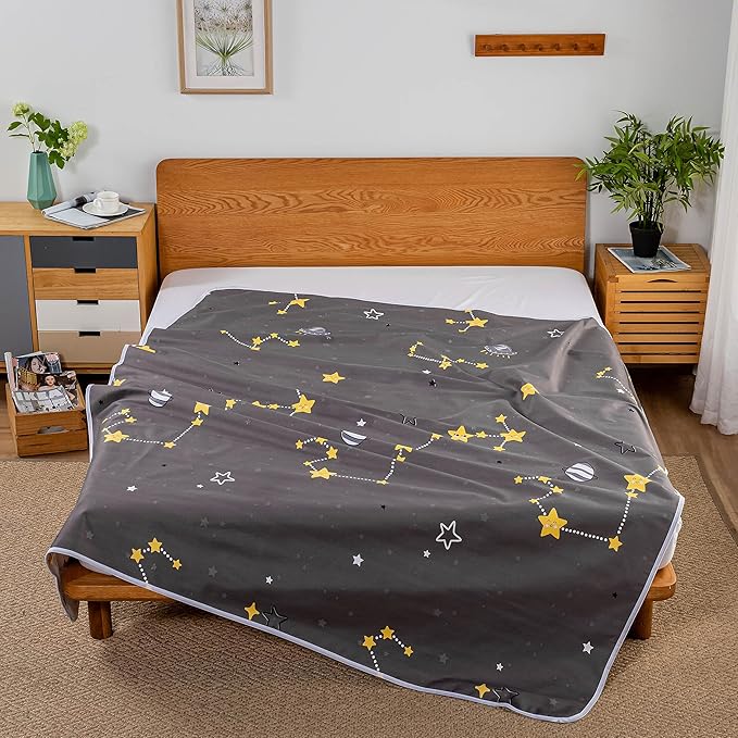 WenBags 70x78 Inches Large Reusable Bed Pads for Incontinence - Waterproof Mattress Protector in Stain - Hiding Gray, Ideal for Adults, Seniors, Kids, Hospitals & Pets, Fits King & Queen Size Beds