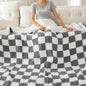 Electric Heated Blanket Full Size 72"×84" with 6 Heating Levels & 1-10Hs Auto Off, Checkered Plaid Heating Blanket Double Sided Sherpa, Fast Heating, Machine Washable for Christmas Gift Light Gray