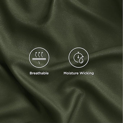 Bedsure King Size Sheets Set, Cooling Sheets for Hot Sleepers, Rayon Derived from Bamboo, Breathable & Soft, Deep Pocket Up to 16 Inches, Hotel Luxury Silky Bedding, Olive Green