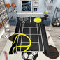 Tennis Court Print Bedding Set Queen Size, Ball Sports Games Themed Duvet Cover Set for Children Bedroom Decor, Yellow Tennis Racket Sporting Equipment Microfiber Comforter Cover with 2 Pillowcases