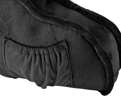 Home Soft Things Super Soft Bedrest Reading Pillow, Lounger Backrest Pillow for Sitting in Bed with Arms Pockets, 20" x 18" x 17", Black