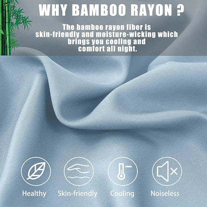 Pillow Cases King Size 2 Pack, Bamboo Rayon Cooling Pillowcases with Envelope Closure, Cool Breathable Pillow Case for Hot Sleepers & Night Sweats, 20x40 inches,Aqua Blue