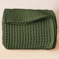 Premium Waffle Blanket California King Size Green - 100% Turkish Cotton, Light and Airy Waffle Weave All-Season Quilt - Luxury Decorative Bedspread (Dark Green, 95" x 126" Inch)