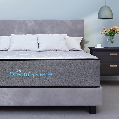 DreamSphere 14-inch King Hybrid Mattress, Medium Firm Gel Memory Foam Mattress, CertiPUR-US Certified, Therapeutic Medium Firm, 76x80x14