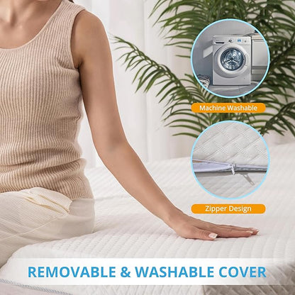 EGO Gel Memory Foam Mattress Topper, 4 Inch King with Removable Breathable Soft Cover, Cooling Bed Topper for Comfort Body Support & Pressure Relief, CertiPUR-US Certified