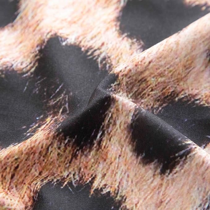 SDY 7PCS Leopard Bedding Set Queen,Animal Print Bedding for Kids, Toddler, Girls, Boys with Cheetah Comforter Set and Cheetah Sheets（no Velvet, just Velvet Look）