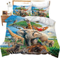 Funny Animals Bedding Set 3 Pieces Soft Lightweight Microfiber Zoo Print Bedspread Coverlet Set Jungle Elephant Giraffe Duvet Cover Twin Full Queen King Comforter Bed Set for Girls Boy Women Men