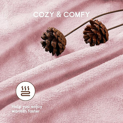 Electric Heated Blanket King Size 90×100, Comfortable & Luxurious Flannel, 4 Heating Levels & 10 H Auto Shut Off, Light Pink