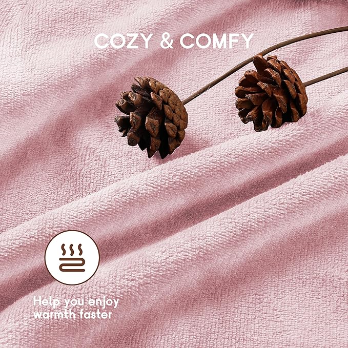 Electric Heated Blanket 84" x 90" Queen Size with Dual Control Warm Flannel Heated Blanket with 4 Heating Levels & 10 Hours Auto-Off, Fast Heating, Machine Washable, for Bedding -Light Pink