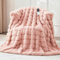 Heated Blanket Twin 62''x 84'', Fast Heating Electric Blanket Ultra-Soft Faux Rabbit Fur with 5 Heat Levels & 5H Auto Shut-Off, Overheat Protection, Machine Washable