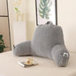 Reading Pillow for Sitting in Bed, Large Backrest Reading Pillow with Arm Rest,Back-Rest Support Cushion for Sit Up on Couch, Sofa, and Floor, Dorm Essentials (Grey Flannel, Standard(17inch))